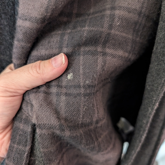 Vintage Old Navy Wool Military Utility Jacket Mens Small Grey/Blue/Plaid - Picture 8 of 8